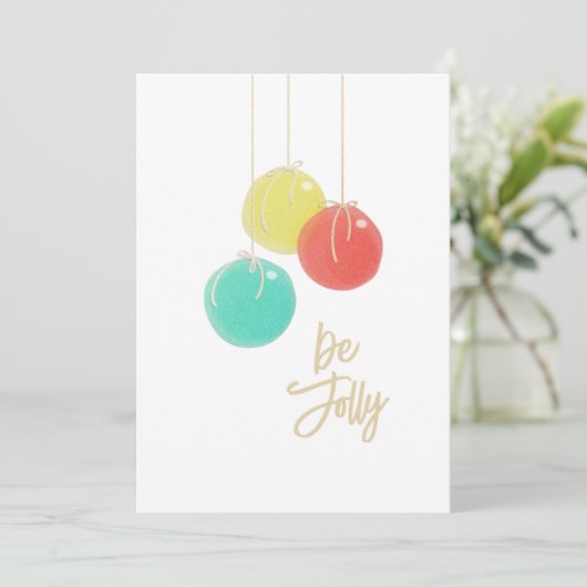 Funkelnd Weihnachtsbälle Flat Card (Stehend Vorderseite)