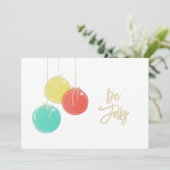 Funkelnd Weihnachtsbälle Foto Weihnachtskarte Einladung (Stehend Vorderseite)