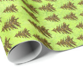 Funkelnd Weihnachtsbaum auf abstraktem Grünbuch Geschenkpapier (Rolleneckpunkt)