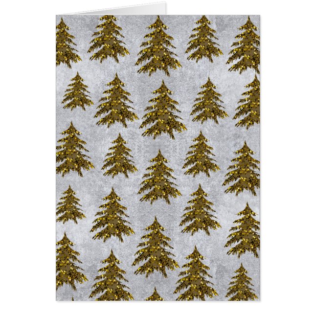 Funkelnd Weihnachtsbaum auf abstraktem Silberpapie (Vorne)