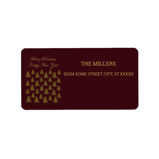 Funkelnd Weihnachtsbaum auf dem Weihnachtsmarkt Adressaufkleber (Vorne)