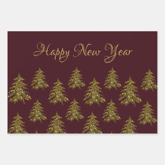 Funkelnd Weihnachtsbaum auf dem Weihnachtsmarkt Geschenkpapier Set (Vorderseite 2)