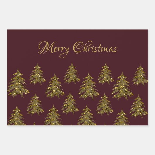 Funkelnd Weihnachtsbaum auf dem Weihnachtsmarkt Geschenkpapier Set (Vorderseite)