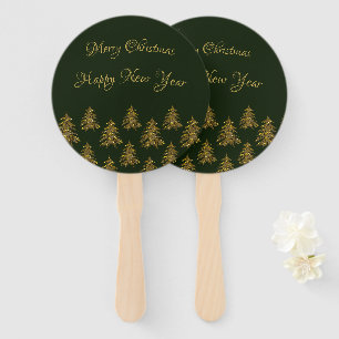 Funkelnd Weihnachtsbaum auf grünem Weihnachten Fächer