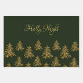 Funkelnd Weihnachtsbaum auf grünem Weihnachten Geschenkpapier Set (Vorderseite 3)