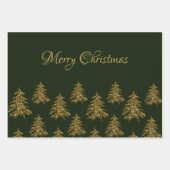 Funkelnd Weihnachtsbaum auf grünem Weihnachten Geschenkpapier Set (Vorderseite)