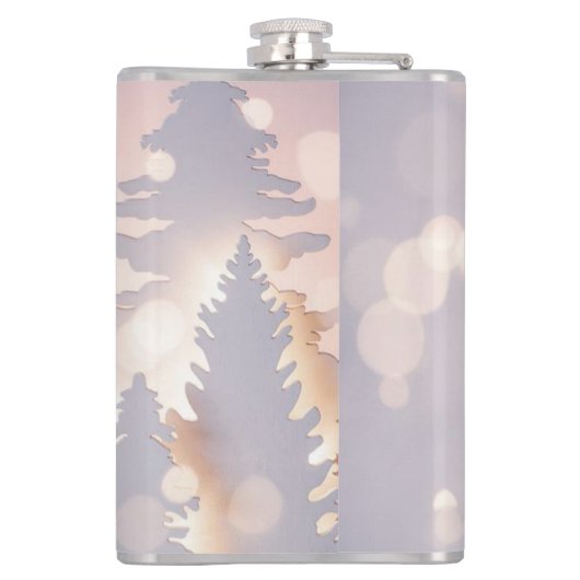 Funkelnd Weihnachtsbaum Flachmann (Rückseite)