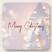 Funkelnd Weihnachtsbaum Getränkeuntersetzer (Vorderseite)