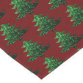 Funkelnd Weihnachtsbaum grün Dunkelrot Muster Kurzer Tischläufer (Ecke)