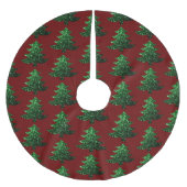 Funkelnd Weihnachtsbaum grün Dunkelrot Muster Polyester Weihnachtsbaumdecke (Vorderseite)