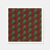Funkelnd Weihnachtsbaum grün Dunkelrot Muster Serviette (Vorderseite)