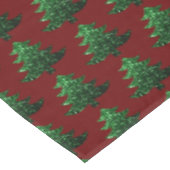Funkelnd Weihnachtsbaum grün Dunkelrot Muster Tischdecke (Schrägansicht)