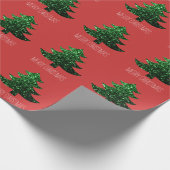 Funkelnd Weihnachtsbaum grün funkeln Rot Geschenkpapier (Ecke)