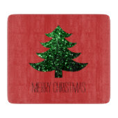 Funkelnd Weihnachtsbaum grün funkeln Rot Schneidebrett (Vorderseite)