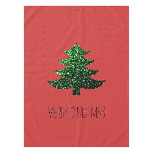 Funkelnd Weihnachtsbaum grün funkeln Rot Tischdecke (Vorderseite)