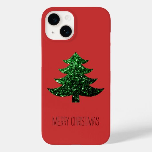 Funkelnd Weihnachtsbaum grün Rot Persönlich Case-Mate iPhone Hülle (Rückseite)