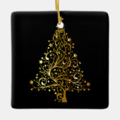 Funkelnd Weihnachtsbaum Keramikornament (Vorderseite)