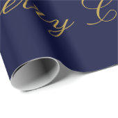 Funkelnd Weihnachtsbaum, Mond, blaue Sterne Geschenkpapier (Rolleneckpunkt)