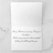 Funkelnd Weihnachtsbaum, Mond, grüne Sterne Karte (Innenseite)