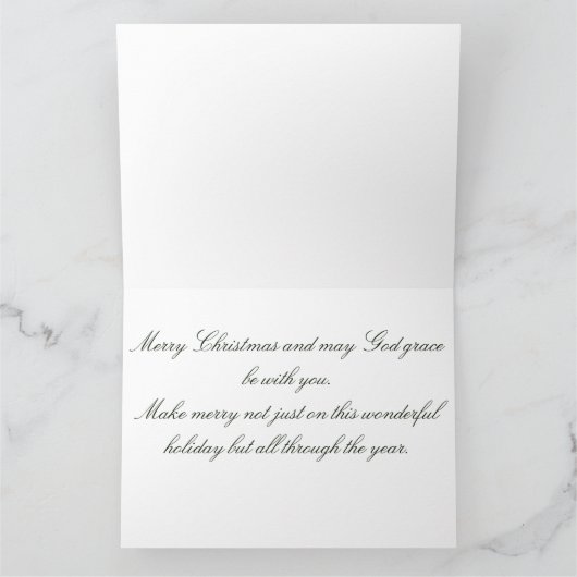 Funkelnd Weihnachtsbaum, Mond, grüne Sterne Karte (Innenseite)