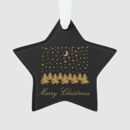 Funkelnd Weihnachtsbaum, Mond, schwarze Sterne Ornament