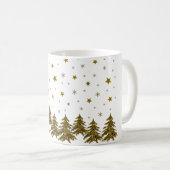Funkelnd Weihnachtsbaum, Mond, Sterne Kaffeetasse (VorderseiteRechts)