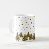 Funkelnd Weihnachtsbaum, Mond, Sterne Kaffeetasse (Vorderseite Links)