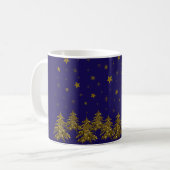 Funkelnd Weihnachtsbaum, Mond, Sterne Kaffeetasse (Vorderseite Links)