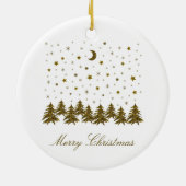Funkelnd Weihnachtsbaum, Mond, Sterne Keramik Ornament (Hinten)