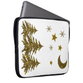 Funkelnd Weihnachtsbaum, Mond, Sterne Laptopschutzhülle (Vorne Rechts)
