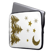 Funkelnd Weihnachtsbaum, Mond, Sterne Laptopschutzhülle (Vorderseite Links)