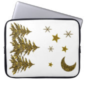 Funkelnd Weihnachtsbaum, Mond, Sterne Laptopschutzhülle (Vorderseite)