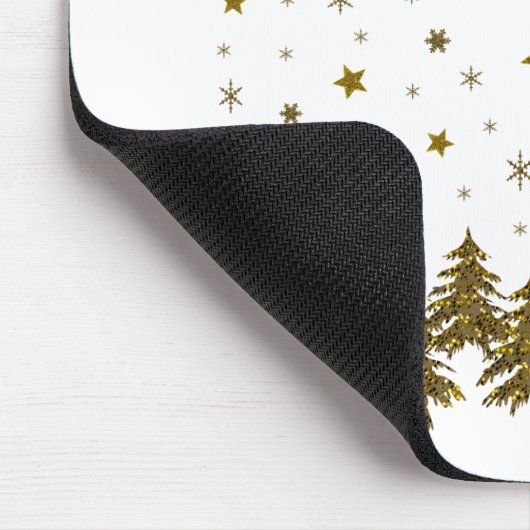 Funkelnd Weihnachtsbaum, Mond, Sterne Mousepad (Ecke)