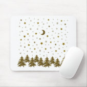 Funkelnd Weihnachtsbaum, Mond, Sterne Mousepad (Mit Mouse)