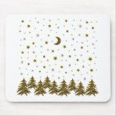 Funkelnd Weihnachtsbaum, Mond, Sterne Mousepad (Vorne)