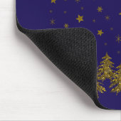 Funkelnd Weihnachtsbaum, Mond, Sterne Mousepad (Ecke)