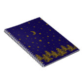 Funkelnd Weihnachtsbaum, Mond, Sterne Notizblock (Rechte Seite)