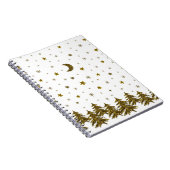 Funkelnd Weihnachtsbaum, Mond, Sterne Notizblock (Rechte Seite)