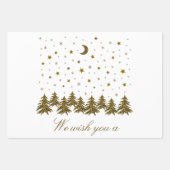 Funkelnd Weihnachtsbaum, Mond, Sterne Weihnachten Geschenkpapier Set (Vorderseite)