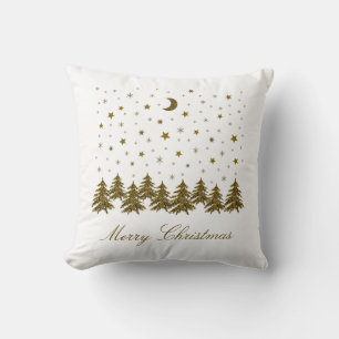Funkelnd Weihnachtsbaum, Mond, Sterne Weihnachten Kissen