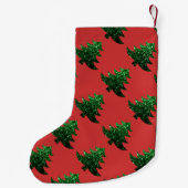 Funkelnd Weihnachtsbaum Rot personalisieren Kleiner Weihnachtsstrumpf (Rückseite)