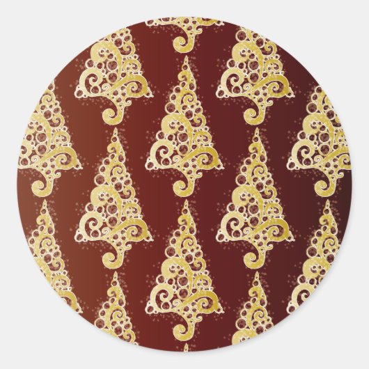 Funkelnd Weihnachtsbaum Runder Aufkleber (Vorderseite)