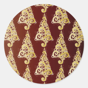 Funkelnd Weihnachtsbaum Runder Aufkleber