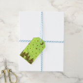 Funkelnd Weihnachtsbaum, Sterne auf abstraktem Pap Geschenkanhänger (Mit Garn)