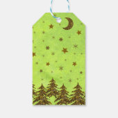 Funkelnd Weihnachtsbaum, Sterne auf abstraktem Pap Geschenkanhänger (Rückseite)