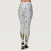 Funkelnd Weihnachtsbaum, Sterne auf abstraktem Pap Leggings (Rückseite)