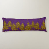 Funkelnd Weihnachtsbaum, Sterne, Schnee auf lila Seitenschläferkissen (Rückseite)