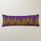 Funkelnd Weihnachtsbaum, Sterne, Schnee auf lila Seitenschläferkissen (Vorderseite)