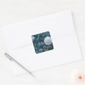 Funkelnd Weihnachtsbaum und Weihnachtsbälle Quadratischer Aufkleber (Umschlag)