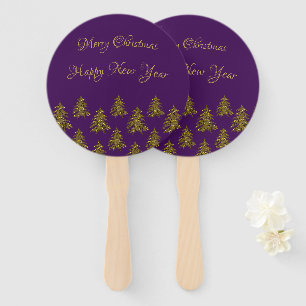 Funkelnd Weihnachtsbaum zu lila Weihnachten Fächer